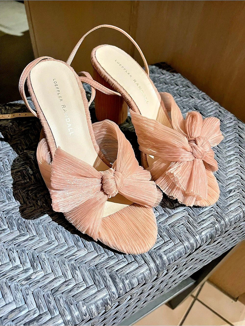 Loeffler Randall Penny Pink Pleated Bow Heel Pink Pleated Bow Heels US 7